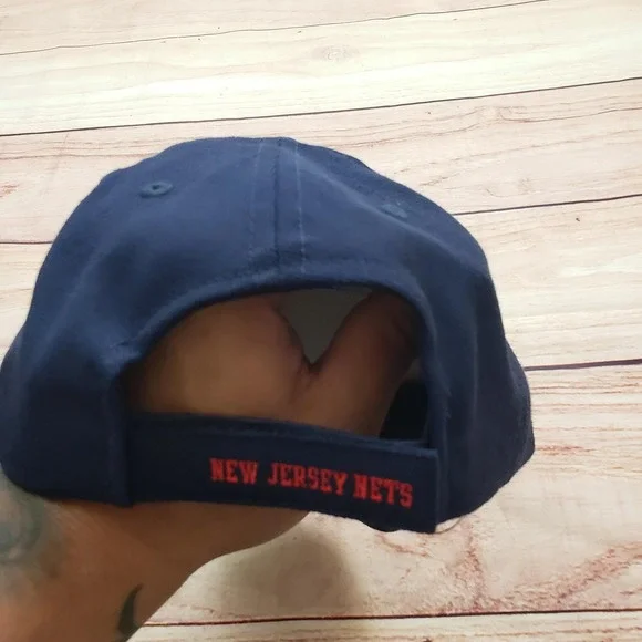 New Jersey Nets Hat Cap Strap Back One Size‎ Navy NBA Basketball Adidas Mens - Picture 5 of 8